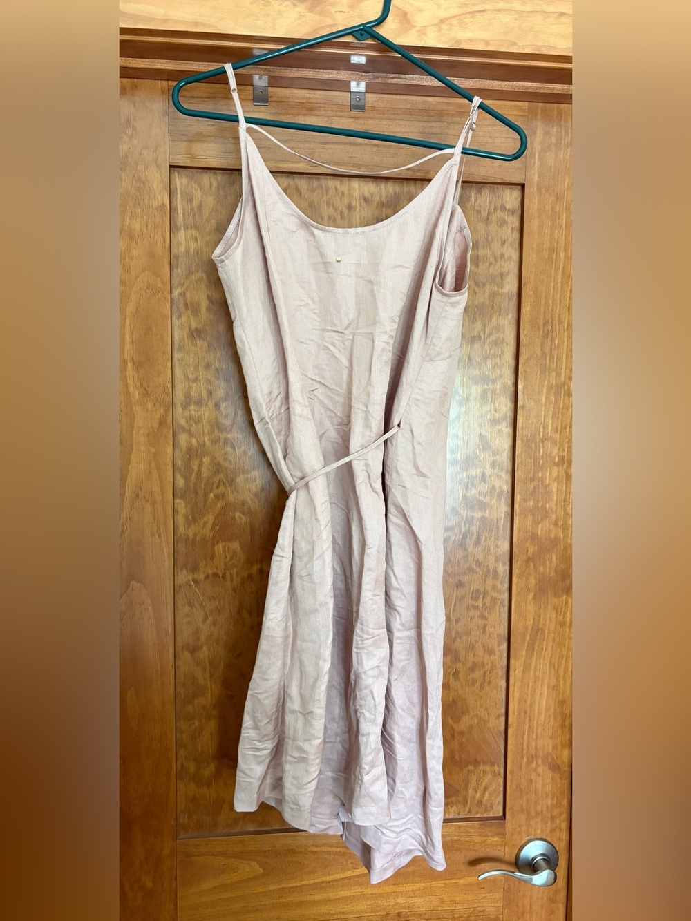 LIKE NEW Cuyana Blush Pink Belgian Flax Linen Blend Wrap Dress Size Small - Picture 5 of 6